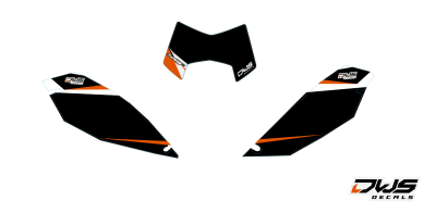 Nummerset number side panel KTM 690 SMC 2008 2009 2010 2011 oranje orange Decals dekor design graphics aufklebe stickerset nummerset dws mx