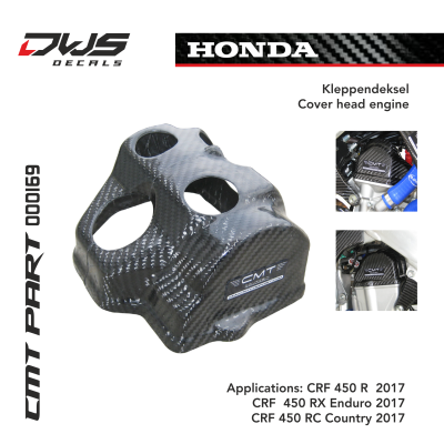 Honda cmt carbonnen kleppendeksel carbon fiber cover head engine  carbon parts dws decals Applications: CRF 450 R 2017 crf 450 RX enduro country