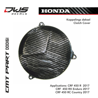 Honda cmt carbonnen onstekigsdeksle carbon fiber clutch cover carbon parts dws decals Applications: CRF 450 R 2017 crf 450 RX enduro country