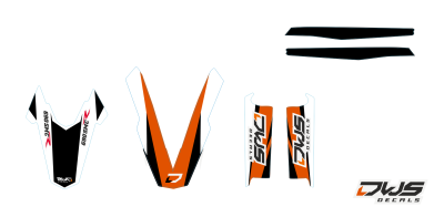 Trimset stickerset KTM 690 SMC Enduro R 2012 2013 2014 2015 2016 oranje orange Decals dekor design graphics aufklebe stickerset nummerset dws mx