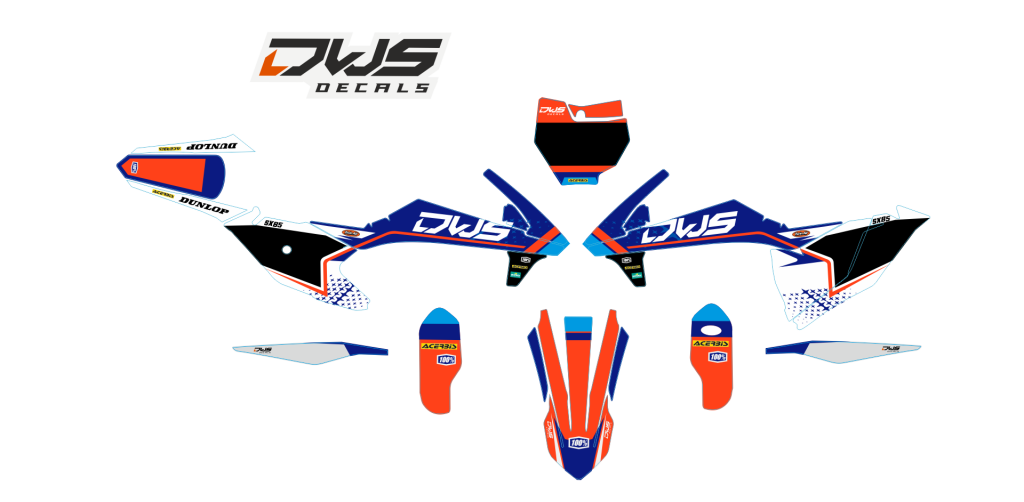 KTM SX 85 2018 complete stickerset complete decals set orange blue Decals dekor design graphics aufklebe stickerset nummerset dws mx blue orange