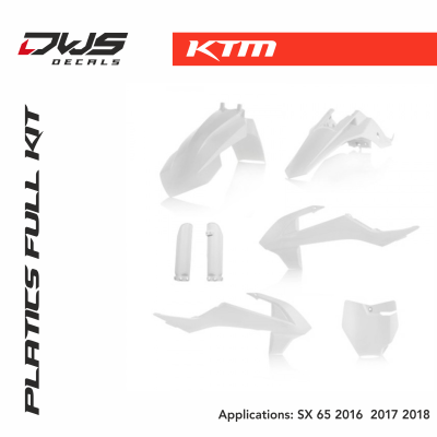 KTM plastics sx 65 2016 2017 acerbis white black replica dws decals oem mx graphics