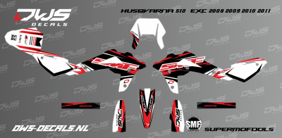 SMF Husqvarna SMR supermofools 2008 2009 2010 2011 511 DWS decals decore graphics graphix mx decals 