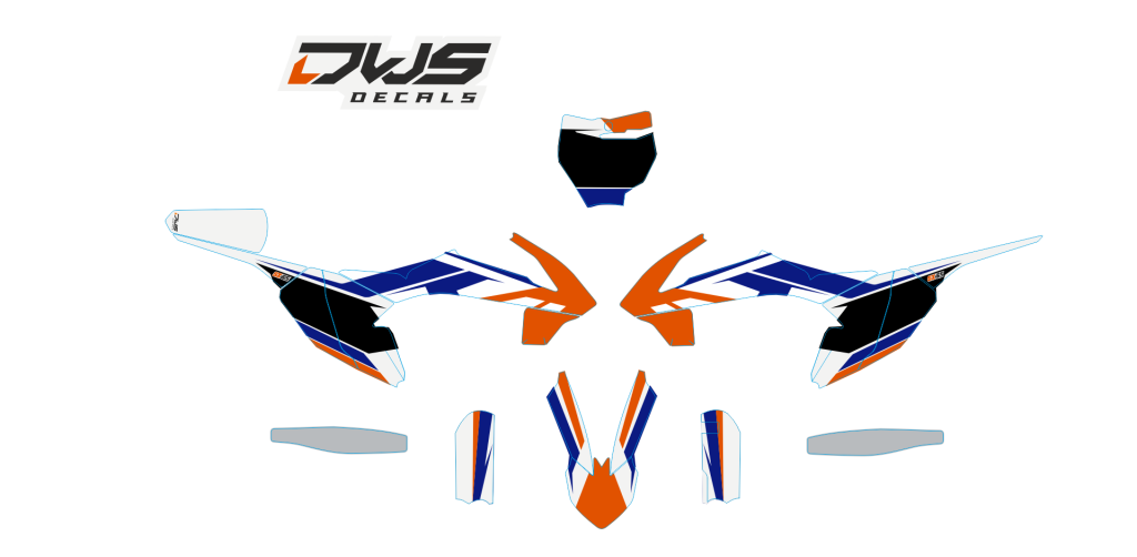 Ktm sx 65 2016 blue orange Decals dekor design graphics aufklebe stickerset nummerset dws mx