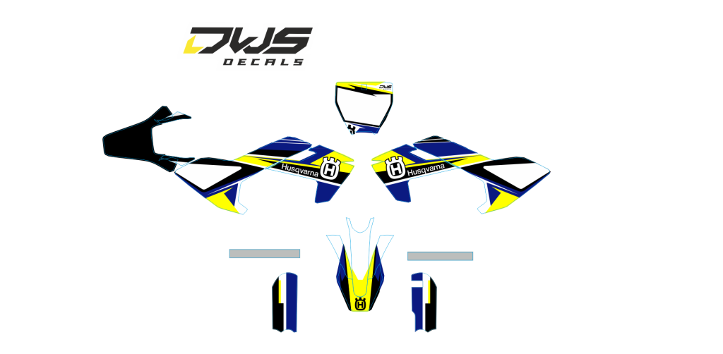complete stickerset TC 50 husqvarna 2017 2018 dws decals graphics grahics aufklebe decore number decals nummerset