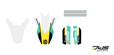 Trimset  TC 65 husqvarna 2016 2017 2018 dws decals graphics grahics aufklebe decore number decals nummerset front fender rear fender side panels fork protectors