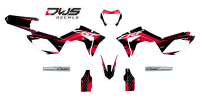 Complete Stickerset decore aufkleber Decalset Honda CRf 450 RX offroad 2017 2018 Decals dekor design graphics graphix aufklebe stickerset nummerset dws mx model 1 Honda factory look 2017 graphic rear fender front fender forkprotectors radiator scoops ko