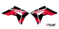 Radiaset Radiator Scoops  Honda CRf 450 RX offroad 2017 2018 Decals dekor design graphics graphix aufklebe stickerset nummerset dws mx model 1 Honda factory look 2017 graphic rear fender front fender forkprotectors radiator scoops kotflugel numberplate