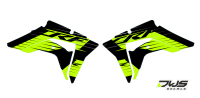 Radiaset Radiator Scoops Honda CRf 450 RX offroad 2017 2018 Decals dekor design graphics graphix aufklebe stickerset nummerset dws mx model 1 Honda factory look 2017 graphic rear fender front fender forkprotectors radiator scoops kotflugel numberplate