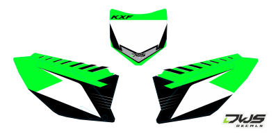 Nummerset Kawasaki KXF 450 2009 2010 2011 green groen grun Decals dekor design graphics aufklebe stickerset nummerset dws mx