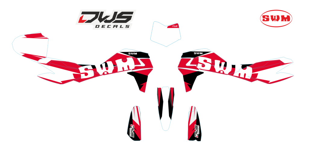 SWM SM supermoto supermotard 500R complete stickerset 2016 graphics 2017 DWS decals graphics graphix decore decalset 