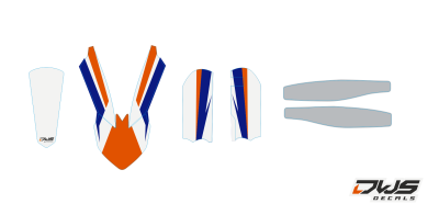Trimset Ktm Sx 65 2016 model 1 blue orange Decals dekor design graphics aufklebe stickerset nummerset dws mx