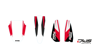 Trimset rear fender front fender fork protectors SWM SM supermoto supermotard 500R complete stickerset 2016 graphics DWS decals