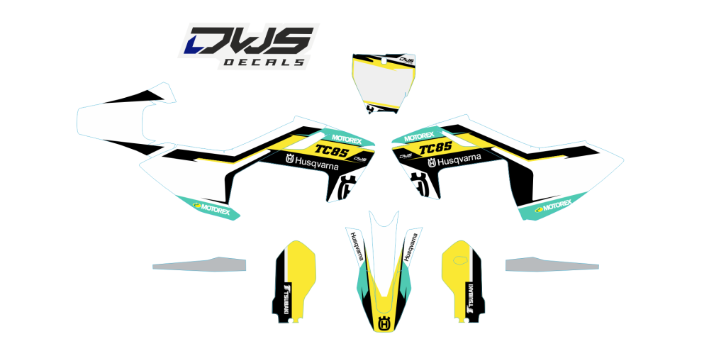Complete stickerset TC 85 husqvarna complete decal set komplette Decore DWS decals MX graphics graphix aufklebe 2017 2018 