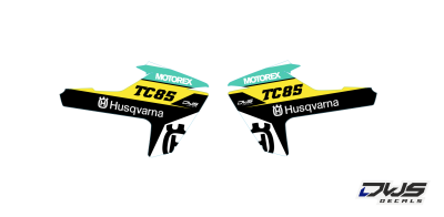 Radiaset radiator scoops TC 85 husqvarna complete decal set komplette Decore DWS decals MX graphics graphix aufklebe 2017 2018