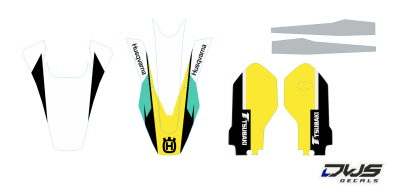 Trimset voorspatbord achterspatbord brug stickers voorpootbeschermers fork protectord front fender rear fender kotflugel kabelgeschutzer TC 85 husqvarna complete decal set komplette Decore DWS decals MX graphics graphix aufklebe 2017 2018