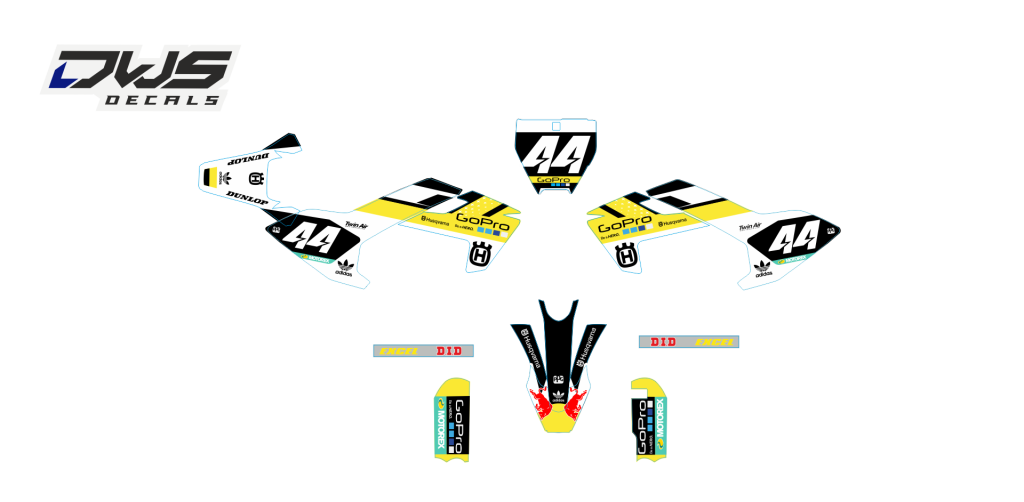 complete stickerset TC 50 husqvarna 2017 2018 dws decals graphics grahics aufklebe decore number decals nummerset blue kotflugel front fender rear fende fork protectors kabel geschutzer side panels new designs DWS decals