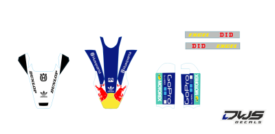 Trimset TC 50 husqvarna 2017 2018 dws decals graphics grahics aufklebe decore number decals nummerset front fender rear fender side panels fork protectors