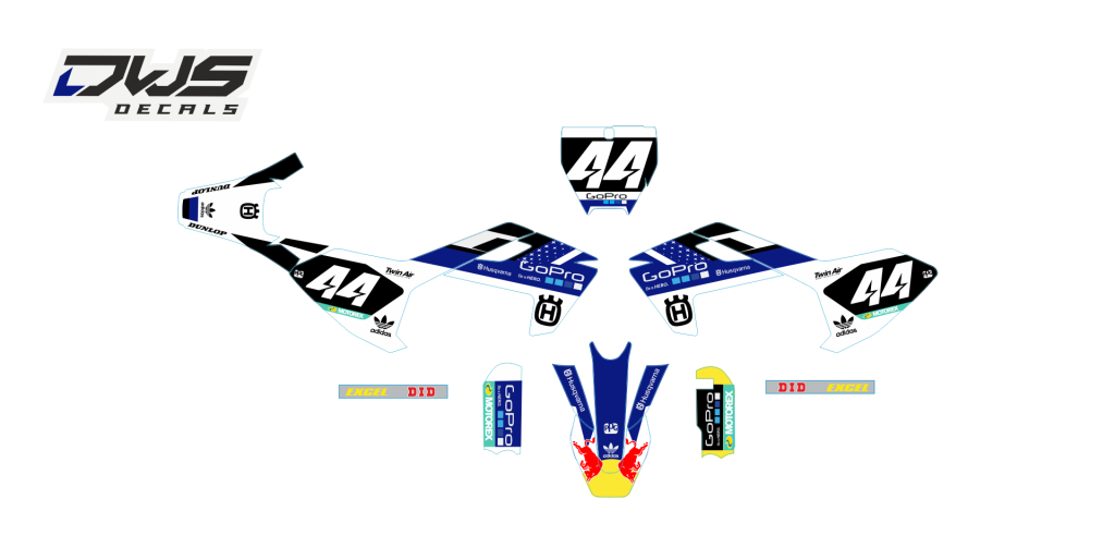 complete stickerset TC 65 husqvarna 2016 2017 2018 dws decals graphics grahics aufklebe decore number decals nummerset front fender rear fender side panels fork protectors
