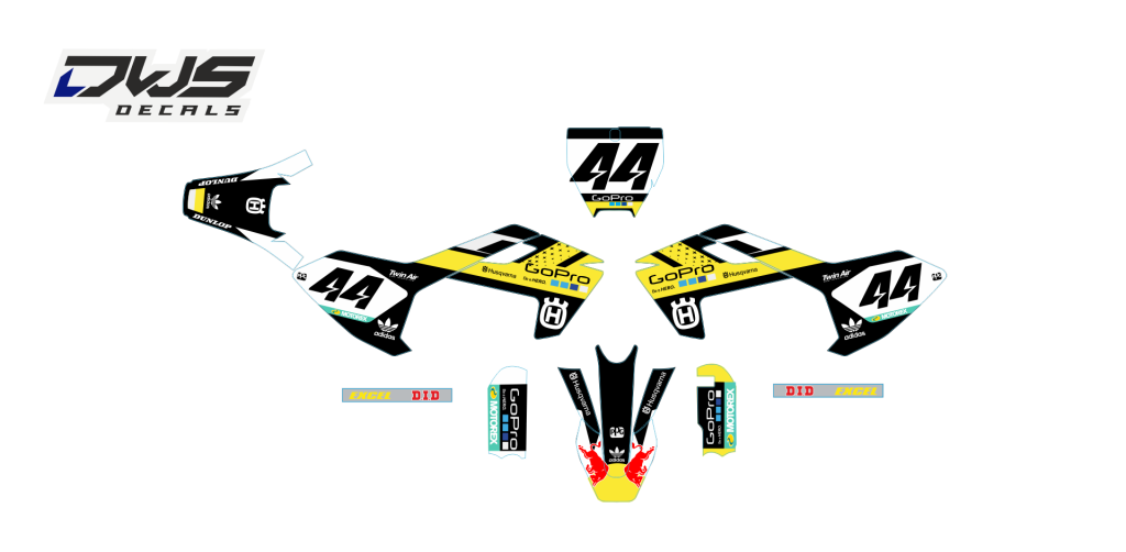 complete stickerset TC 65 husqvarna 2016 2017 2018 dws decals graphics grahics aufklebe decore number decals nummerset front fender rear fender side panels fork protectors