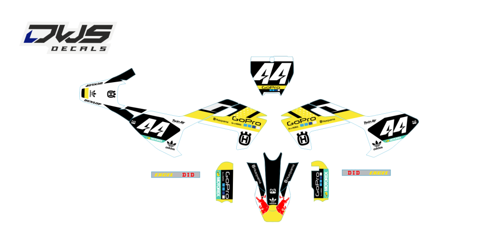 complete stickerset TC 65 husqvarna 2016 2017 2018 dws decals graphics grahics aufklebe decore number decals nummerset front fender rear fender side panels fork protectors