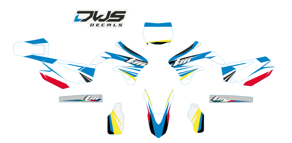 Volledige stickerset TM 125 250 300 450 2008 2009 2010 2011 2012 2013 2014 Decals dekor design graphics aufklebe stickerset nummerset dws mx