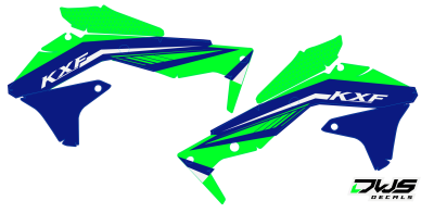 Kawasaki KXF 450 2016 blauw blue blau Decals dekor design graphics aufklebe stickerset nummerset dws mx