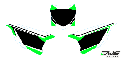 Nummerset Kawasaki KX 85 100 2014 2015 wit white weis Decals dekor design graphics aufklebe stickerset nummerset dws mx