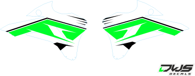 Radiaset Kawasaki KX 85 100 2014 2015 wit white weis Decals dekor design graphics aufklebe stickerset nummerset dws mx