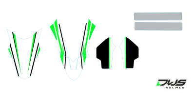 Trimset Kawasaki KX 85 100 2014 2015 2016 wit white weis Decals dekor design graphics aufklebe stickerset nummerset dws mx