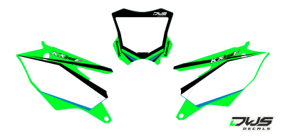 Nummerset Kawasaki KXF 250 2017 Decals dekor design graphics aufklebe stickerset nummerset dws mx blauw blau blue