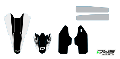 Trimset Kawasaki KXF 250 2017 Decals dekor design graphics aufklebe stickerset nummerset dws mx black schwarz zwart