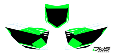 Nummerset Kawasaki KXF 450 2009 2010 2011 green groen grun Decals dekor design graphics aufklebe stickerset nummerset dws mx