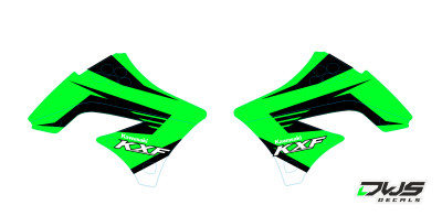 Radiaset Kawasaki KXF 450 2009 2010 2011 green groen grun Decals dekor design graphics aufklebe stickerset nummerset dws mx