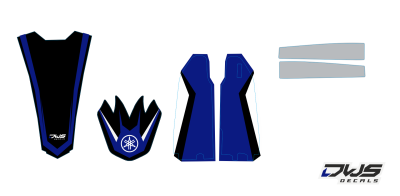 Trimset Yamaha YZF 250 450 2006 2007 2008 2009 Blauw blue blau Decals dekor design graphics aufklebe stickerset nummerset dws mx
