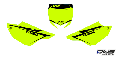 nummerset yamaha YZ revolution rtech 125 250 2015 2016 Decals dekor design graphics aufklebe stickerset nummerset dws mx yellow geel gelb fluor