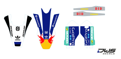 Trimset voorspatbord achterspatbord brug stickers voorpootbeschermers fork protectord front fender rear fender kotflugel kabelgeschutzer TC 85 husqvarna complete decal set komplette Decore DWS decals MX graphics graphix aufklebe 2017 2018