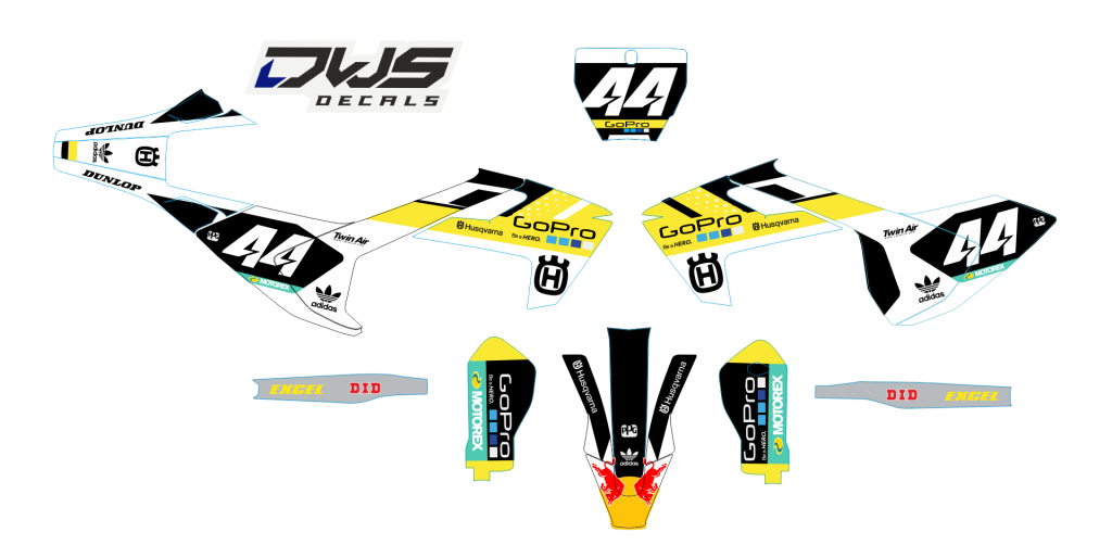 Complete Stickerset Husqvarna TC 125 FC 250 350 450 FS 450 2016 Decals dekor decore design graphics aufklebe stickerset nummerset dws mx