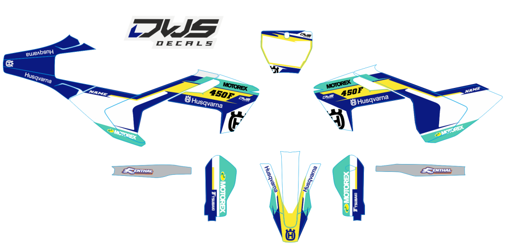 Complete Stickerset Husqvarna TC 125 FC 250 350 450 FS 450 2016 Decals dekor decore design graphics aufklebe stickerset nummerset dws mx