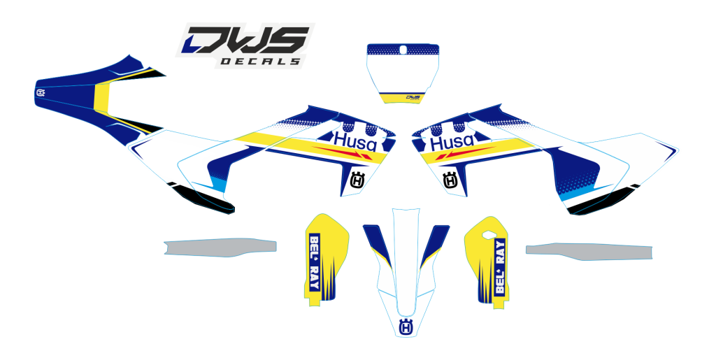 Complete Stickerset Husqvarna TC 125 FC 250 350 450 FS 450 2016 Decals dekor decore design graphics aufklebe stickerset nummerset dws mx